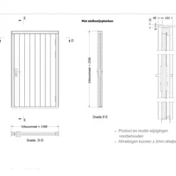 New TrendHout Enkele plaatdeur XL met kozijn - rechtsdraaiend - zwart - 1200 x 2115 mm incl. beslag