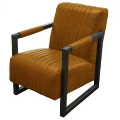 Outlet HomingXL Fauteuil - Capri - lederlook Missouri cognac 03