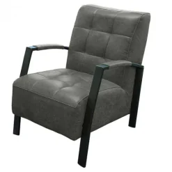 Hot HomingXL Fauteuil - Elba - lederlook Missouri antraciet 09