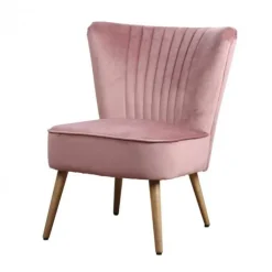 Discount HomingXL Fauteuil - Eva - stof Velours roze