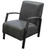 Best HomingXL Fauteuil - Giulietta - lederlook Missouri antraciet 09