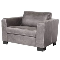 Clearance HomingXL Fauteuil - Polka - leer Colorado grijs 02