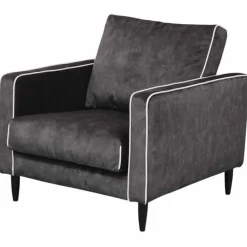 Clearance Bo Lundgren Fauteuil - Rör - velours Adore antraciet 67