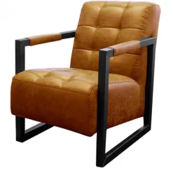 Outlet HomingXL Fauteuil - Salina - lederlook Missouri cognac 03