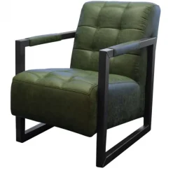 Clearance HomingXL Fauteuil - Salina - Lederlook Missouri groen 10