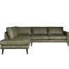 HomingXL Hoekbank - Aster - links - stof lederlook Dalton groen 14