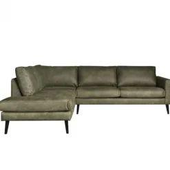 HomingXL Hoekbank - Aster - links - stof lederlook Dalton groen 14