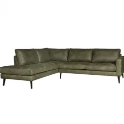 HomingXL Hoekbank - Aster - links - stof lederlook Dalton groen 14