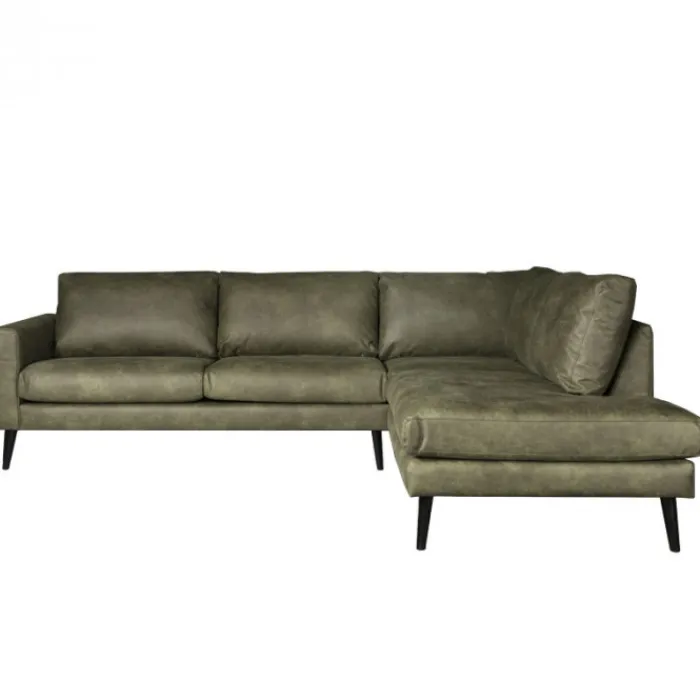 Hot HomingXL Hoekbank - Aster - rechts - stof lederlook Dalton groen 14