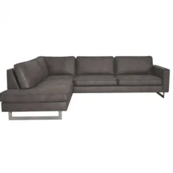 Sale HomingXL Hoekbank - Riverdance - leer Colorado - links - grijs 02