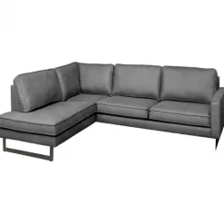 Hot HomingXL Hoekbank - Stuart - links - Lederlook Missouri antraciet 09