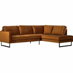 Sale HomingXL Hoekbank - Stuart - rechts - Velours Adore cognac 28