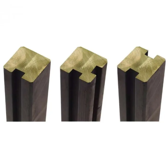 Hot Plus Danmark Hoekpaal rabatsysteem vuren - verlijmd 9 x 9 cm zwart geschaafd