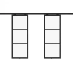 HomingXL Ensuite deuren - Loft - 3 vaks helder glas - 215 x 200 cm