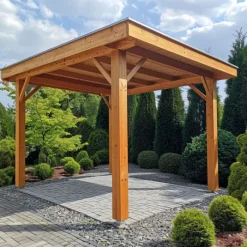 Clearance HomingXL Houten overkapping - Douglas - 400 x 400 cm