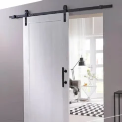 Discount HomingXL Schuifdeur MDF wit gegrond - 211,5 x 93 cm - dikte 38 mm - incl. schuifdeursysteem