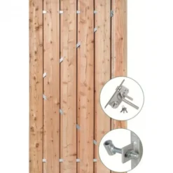 Outlet HomingXL Tuindeur Douglas recht met stalen frame (90 x 195 cm) inclusief beslag