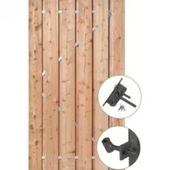 Hot HomingXL Tuindeur Douglas recht met stalen frame (100 x 195 cm) inclusief zwart beslag