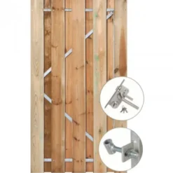 HomingXL Tuindeur Grenen recht met stalen frame groen geimpregneerd (150 x 195 cm) inclusief beslag