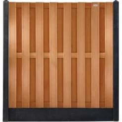 Hot Elephant Hout & Beton schutting zwart - hardhout Bankirai Timber recht 15L (197x200 cm) v-groef 3,9cm dik