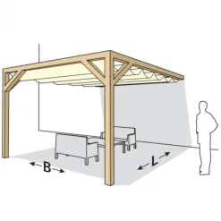 Clearance HomingXL Houten Pergola - Douglas 250 x 300cm aanbouw