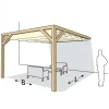 Online HomingXL Houten Pergola - Douglas geschaafd 400 x 400cm aanbouw