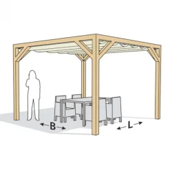 Best HomingXL Houten Pergola - Eiken 250 x 250cm vrijstaand