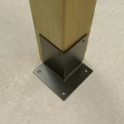 Online HomingXL Houtverbinding voetstuk - verzinkt en zwart gepoedercoat - 115 x 115 mm