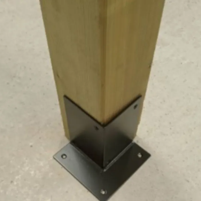 Discount HomingXL Houtverbinding voetstuk - verzinkt en zwart gepoedercoat - 85 x 85 mm