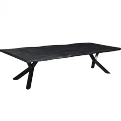 Discount I-Catchers Boomstamtafel massief Mango zwart - 220 x 100 x 78 cm - Bladdikte 5,6 cm - Y-poten