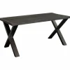 New I-Catchers Eettafel massief Mango zwart - 180 x 90 x 78 cm - Bladdikte 5,6 cm - X-poot