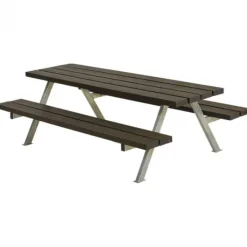 Plus Danmark Kinderpicknicktafel gerecycled plastic zwart | Alpha 118 x 177 x 57 cm