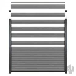 New Elephant Lamellen set composiet - triple Rhombus natural grey - co-extrusie 180 x 15 cm (6 stuks)