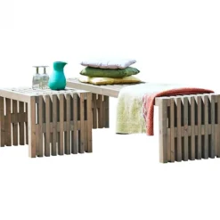 Outlet Plus Danmark Lattenbank vuren - Rustik Design driftwood geverfd