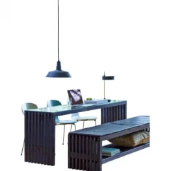 Best Plus Danmark Lattenbank vuren - Rustik Design zwart geverfd