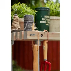 Online Plus Danmark Lattenbijzettafel vuren met wielen - Lengte 140 cm driftwood geverfd