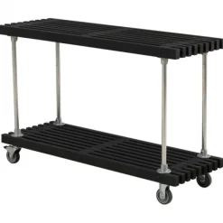 Clearance Plus Danmark Lattenbijzettafel vuren met wielen - Lengte 140 cm zwart geverfd