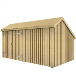 Best Plus Danmark Multi tuinhuis met dubbele deur/ dicht 10,5 m2 onbehandeld 248 x 432 x 250 cm