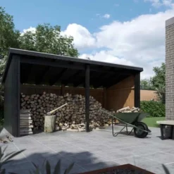 New Plus Danmark Multi tuinhuis open 9,5 m2 onbehandeld 218 x 432 x 220 cm