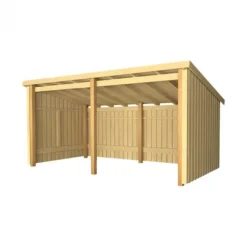 New Plus Danmark Multi tuinhuis open 9,5 m2 onbehandeld 218 x 432 x 220 cm