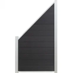 New C-Wood Onder- & bovenregel blank aluminium zelfbouw schutting schuin 90 x 180/93 cm