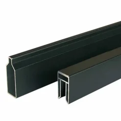 Outlet Elephant Onder- en bovenregel aluminium - Modular - Rhombus zwart gepoedercoat - 2 x 4,1 x 180 cm