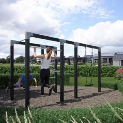 Discount Plus Danmark Outdoor fitnesstoestel zwart hout - model 1