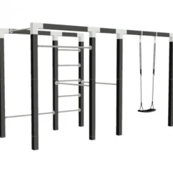 Discount Plus Danmark Outdoor fitnesstoestel zwart hout - model 3