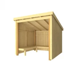 New Plus Danmark Overdekt huis met hoekbank 5 m2 - 229 x 218 x 169/220 cm