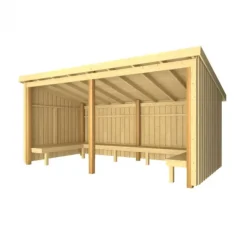 Discount Plus Danmark Overdekt huis met u-hoekbank 9,5 m2 - 432 x 218 x 169/220 cm