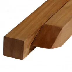 Outlet Smaragd Paal hardhout Angelim 8,8 x 8,8 cm gepunt geschaafd