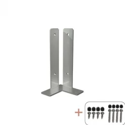 New Plus Danmark Paalhouder hoek gegalvaniseerd incl. schroeven tbv tuinpaal van 9 x 9 cm - 30 cm