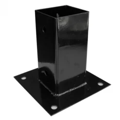 Online HomingXL Paalhouder met voet verzinkt zwart gepoedercoat (7,1 x 7,1 x 15 cm)