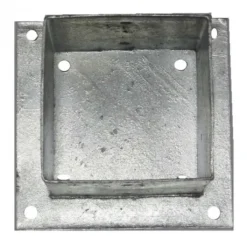 Online HomingXL Paalhouder met voet verzinkt blank (15 x 15 x 15 cm)